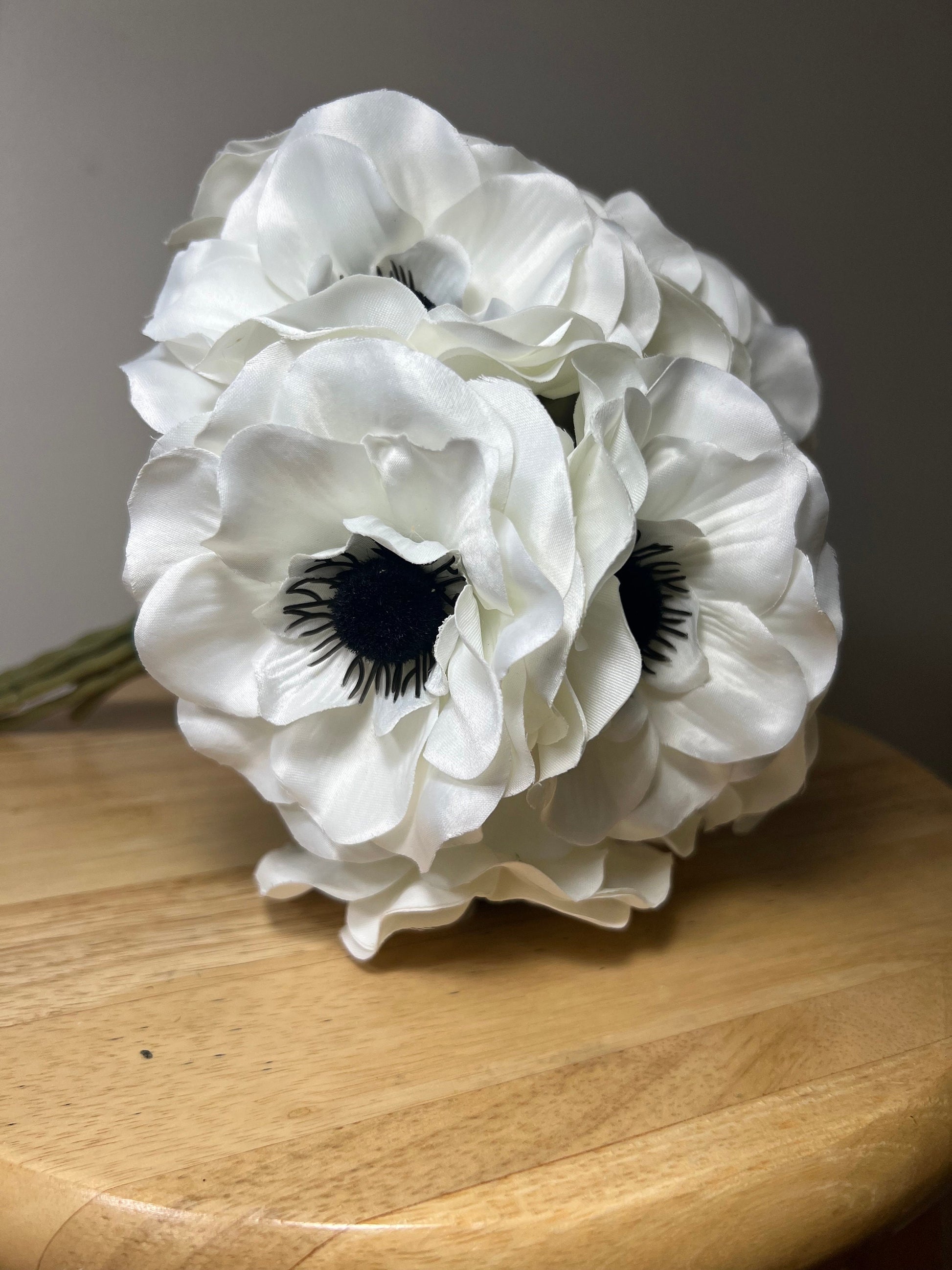Wedding Bouquet Anemone White Bridal Anemone Classic Wedding Bouquet Ivory Anemone Bridesmaids Decor Anemone Artificial Flower Reddit