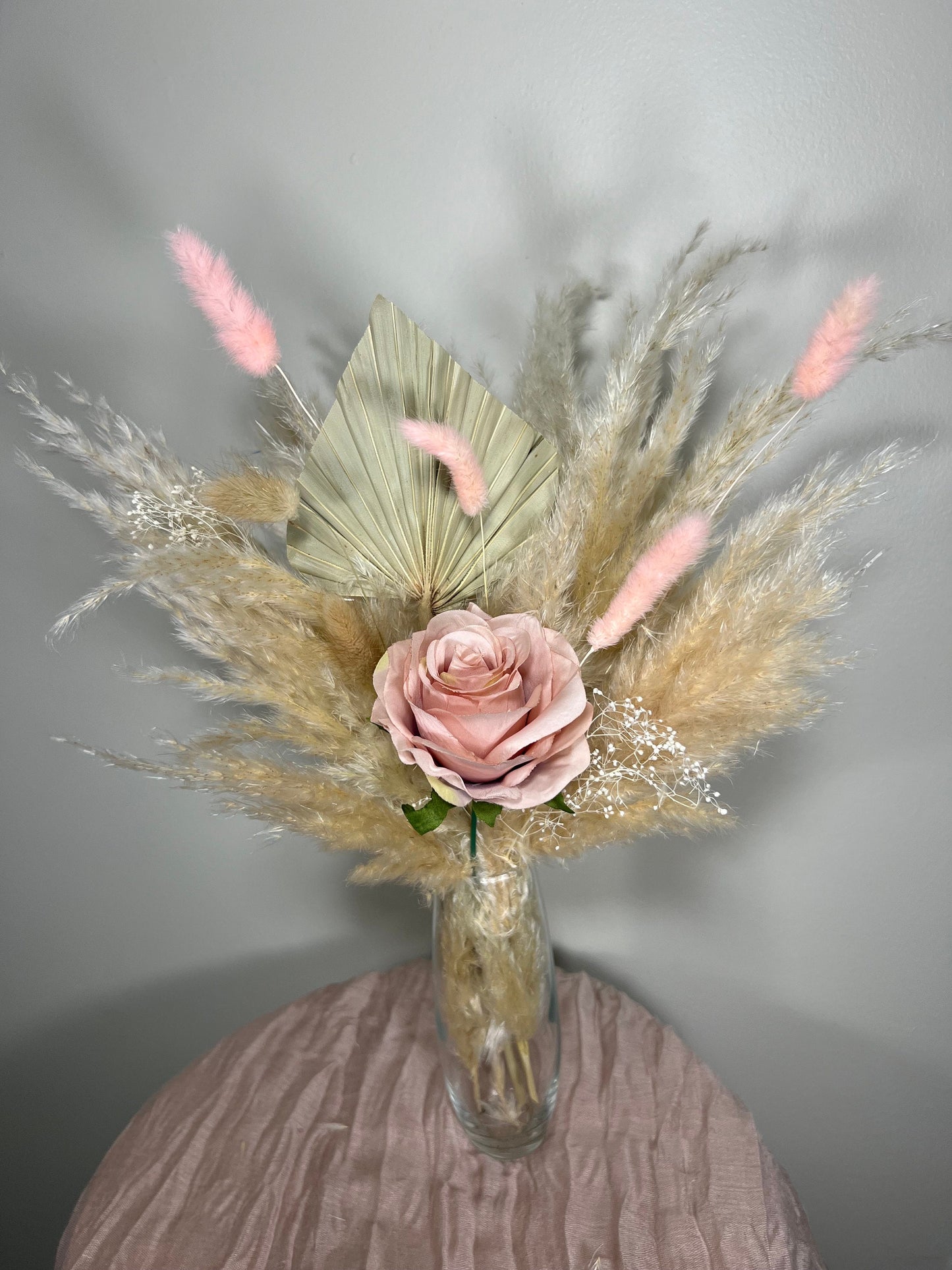 Wedding Centerpiece White Boho Table Décor Terracotta Anemone Burgundy Centerpiece Dusty Rose Navy Blue Palm Leaf Pampas Grass Handmade