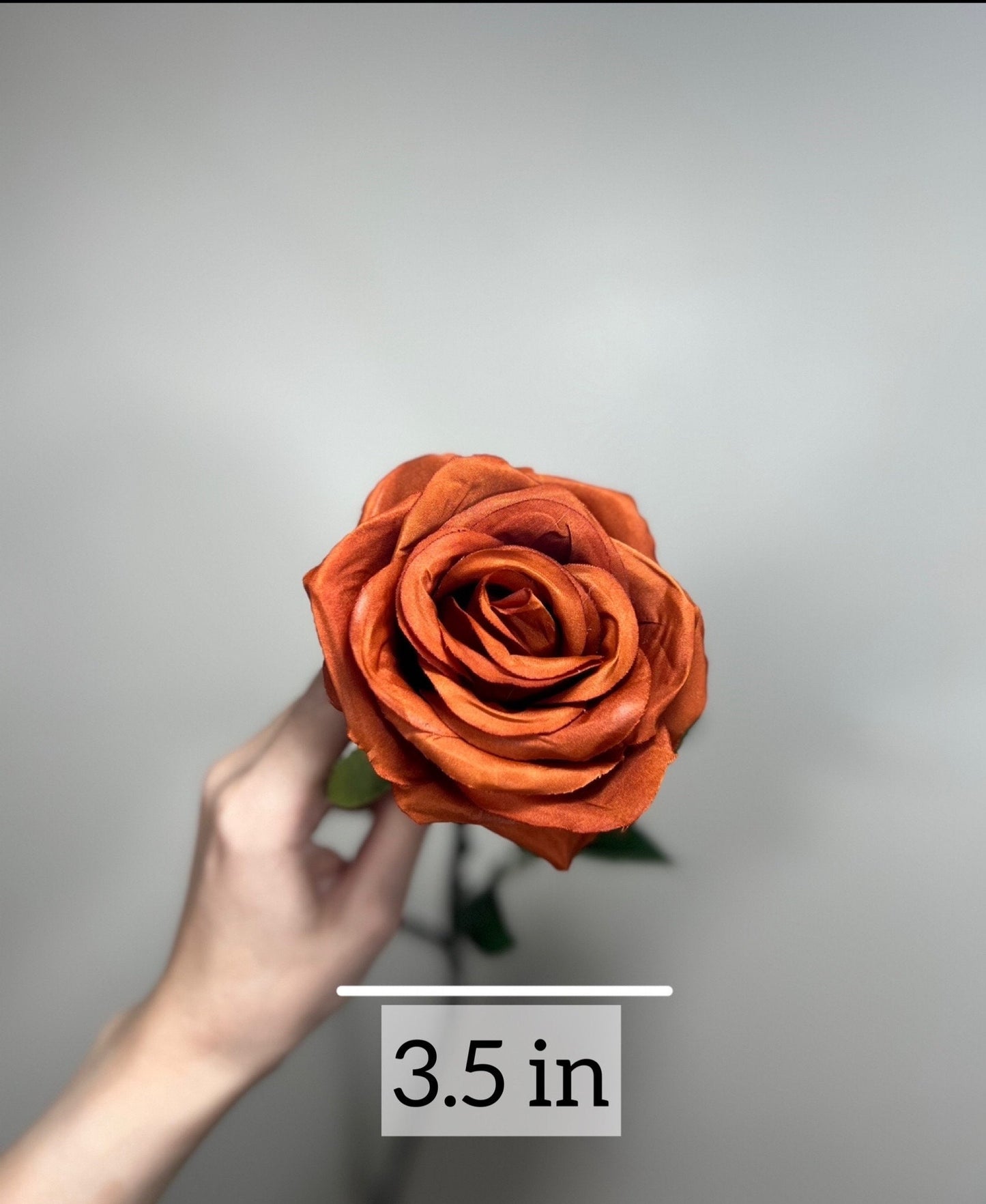 Burnt Orange Artificial Flowers Head Rose Terracotta Rust High Quality Wedding Fake Roses Stem Home Decor Silk Bridal Accessories Decorative