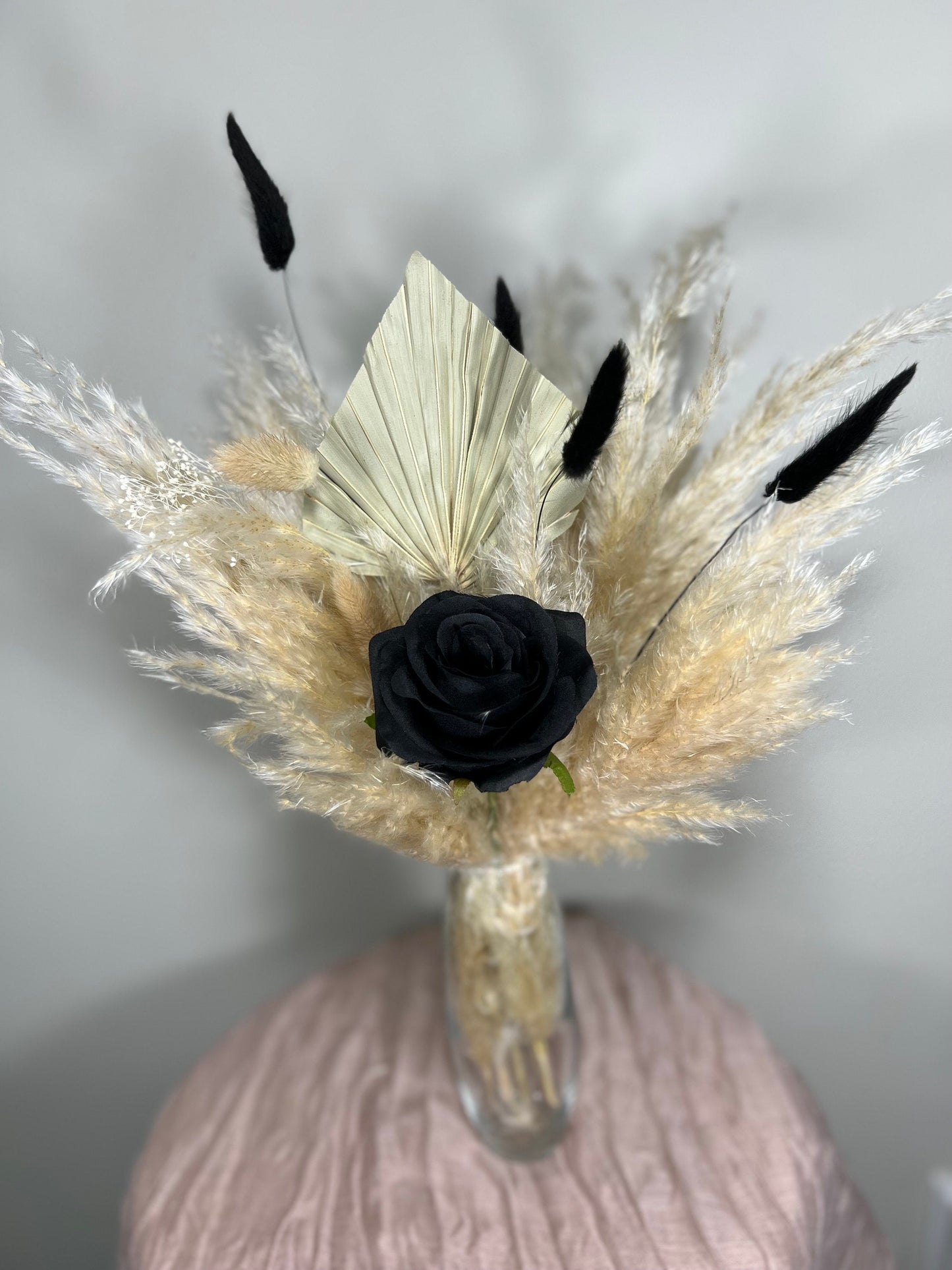 Wedding Centerpiece White Boho Table Décor Terracotta Anemone Burgundy Centerpiece Dusty Rose Navy Blue Palm Leaf Pampas Grass Handmade