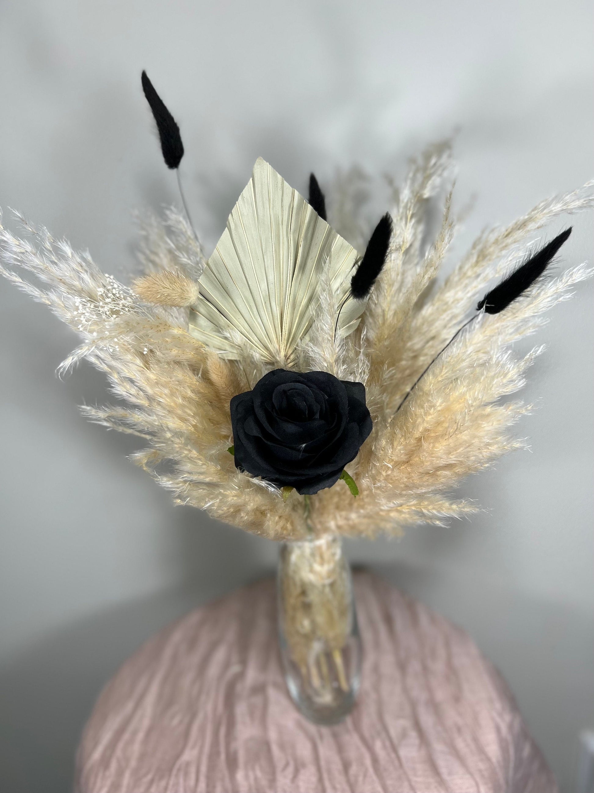 Wedding Centerpiece White Boho Table Décor Terracotta Anemone Burgundy Centerpiece Dusty Rose Navy Blue Palm Leaf Pampas Grass Handmade