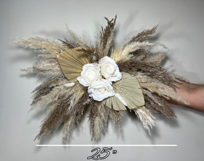Wedding Sweetheart White Centerpiece Pampas Grass Boho Centepiece Palm Leave Sweetheart Artificial Flowers Ivory Table Decor Home