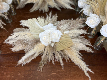 Wedding Sweetheart White Centerpiece Pampas Grass Boho Centepiece Palm Leave Sweetheart Artificial Flowers Ivory Table Decor Home