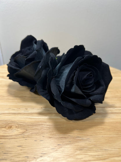 Black Artificial Flowers Head Rose Black High Quality Wedding Fake Roses Home Decor Silk Bridal Accessories Decorative DIY Supplies