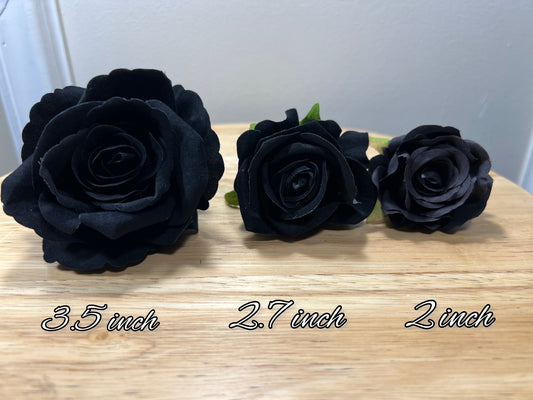 Black Artificial Flowers Head Rose Black High Quality Wedding Fake Roses Home Decor Silk Bridal Accessories Decorative DIY Supplies