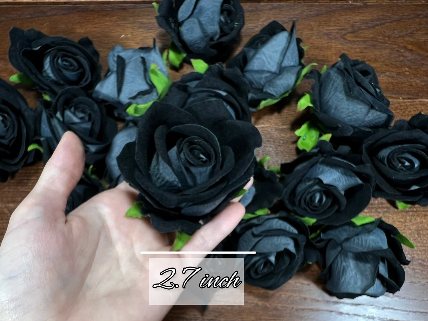 Black Artificial Flowers Head Rose Black High Quality Wedding Fake Roses Home Decor Silk Bridal Accessories Decorative DIY Supplies