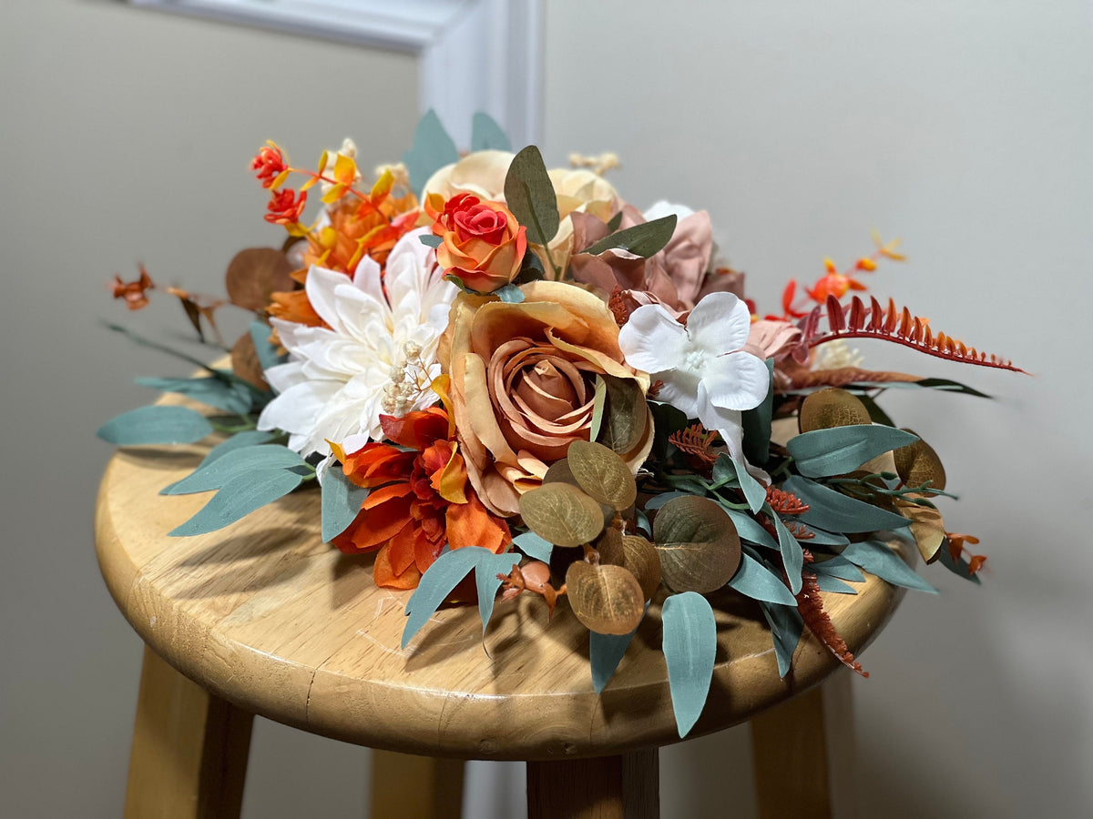 Wedding Centerpiece Terracotta Boho Table Decor Anemone White Centerpiece Burnt Orange Table Centerpiece Eucalyptus Artificial Flower Reddit
