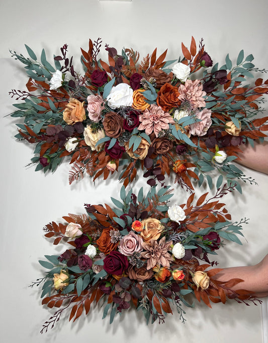Burgundy Dusty Rose Terracotta Arch Arrangement Wedding Rust Fall Floral Arbor Flowers Swag Faux Burnt Orange Sage Green Eucalyptus Reddit