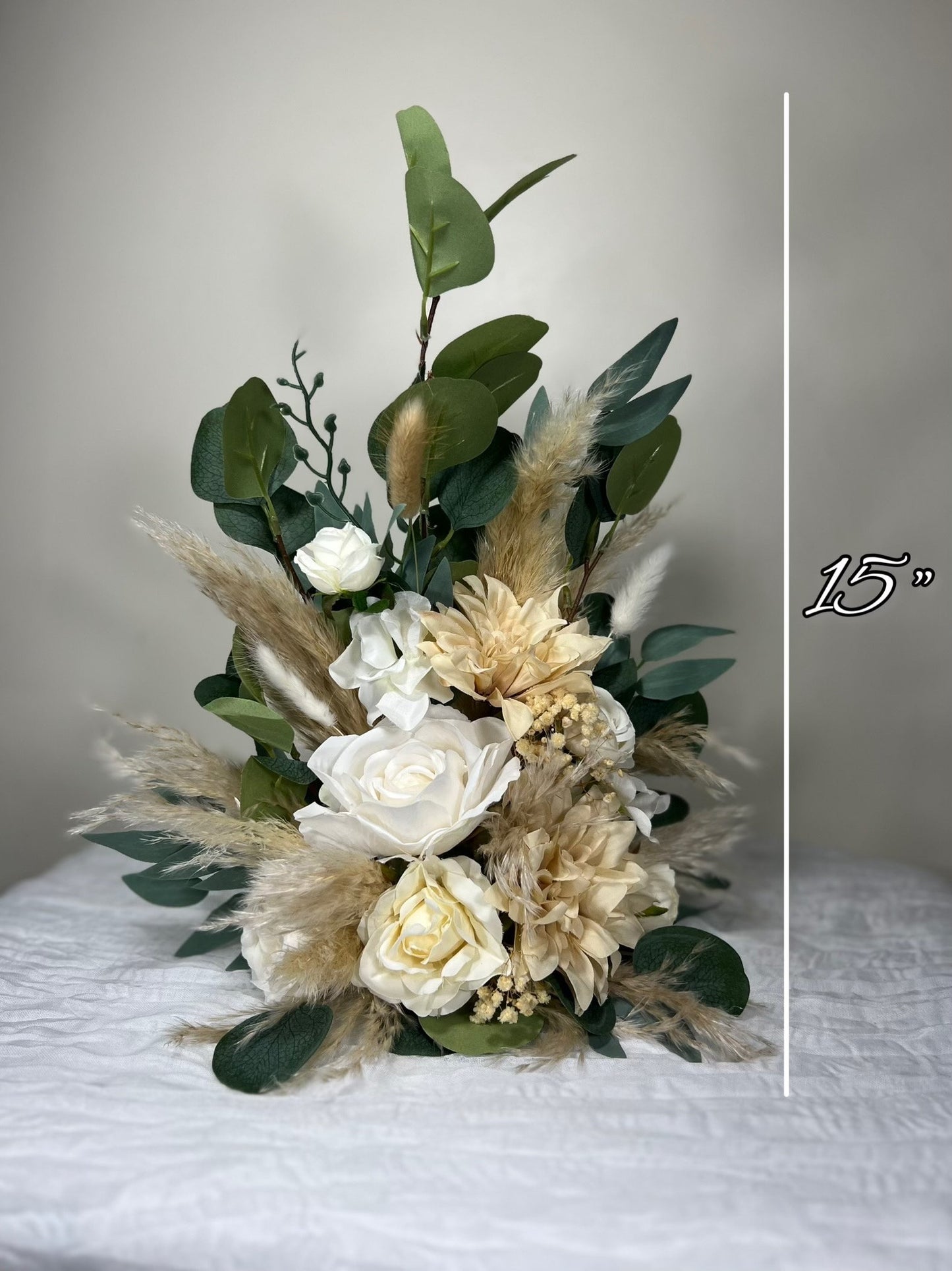 Wedding Bouquet Ivory Bridal Cream Bouquet Champagne Classic Sage Eucalyptus Greenery Bridesmaids Bouquet White Artificial Flowers