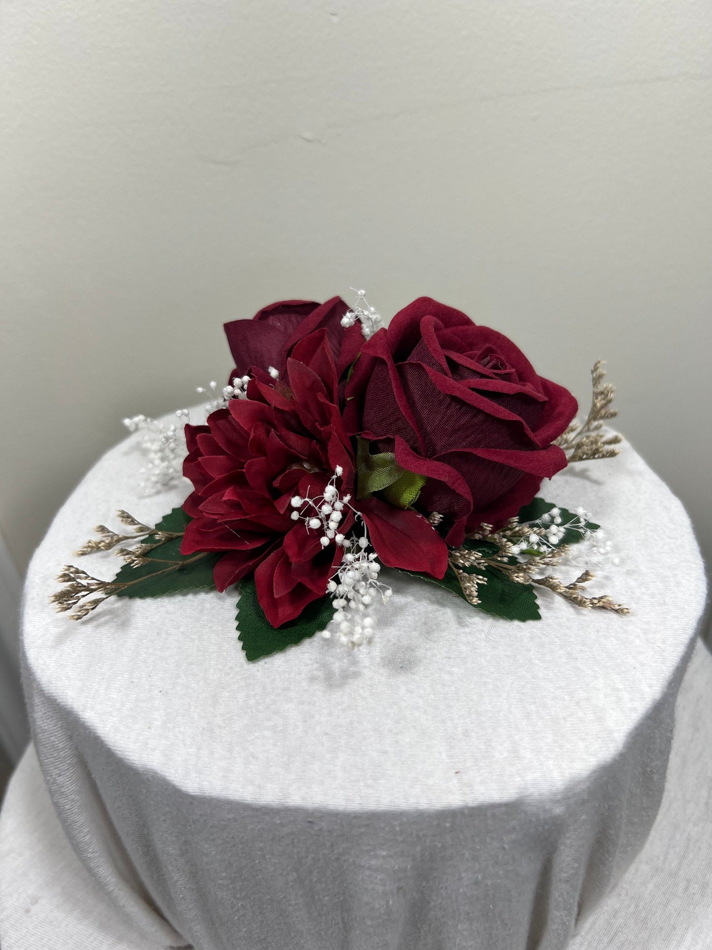 Wedding Cake Decoration Burgundy Topper Decor Flower Cake Arrangements Wedding Burgundy Cake Decor Artificial Flowers Topper Cake Burgundy