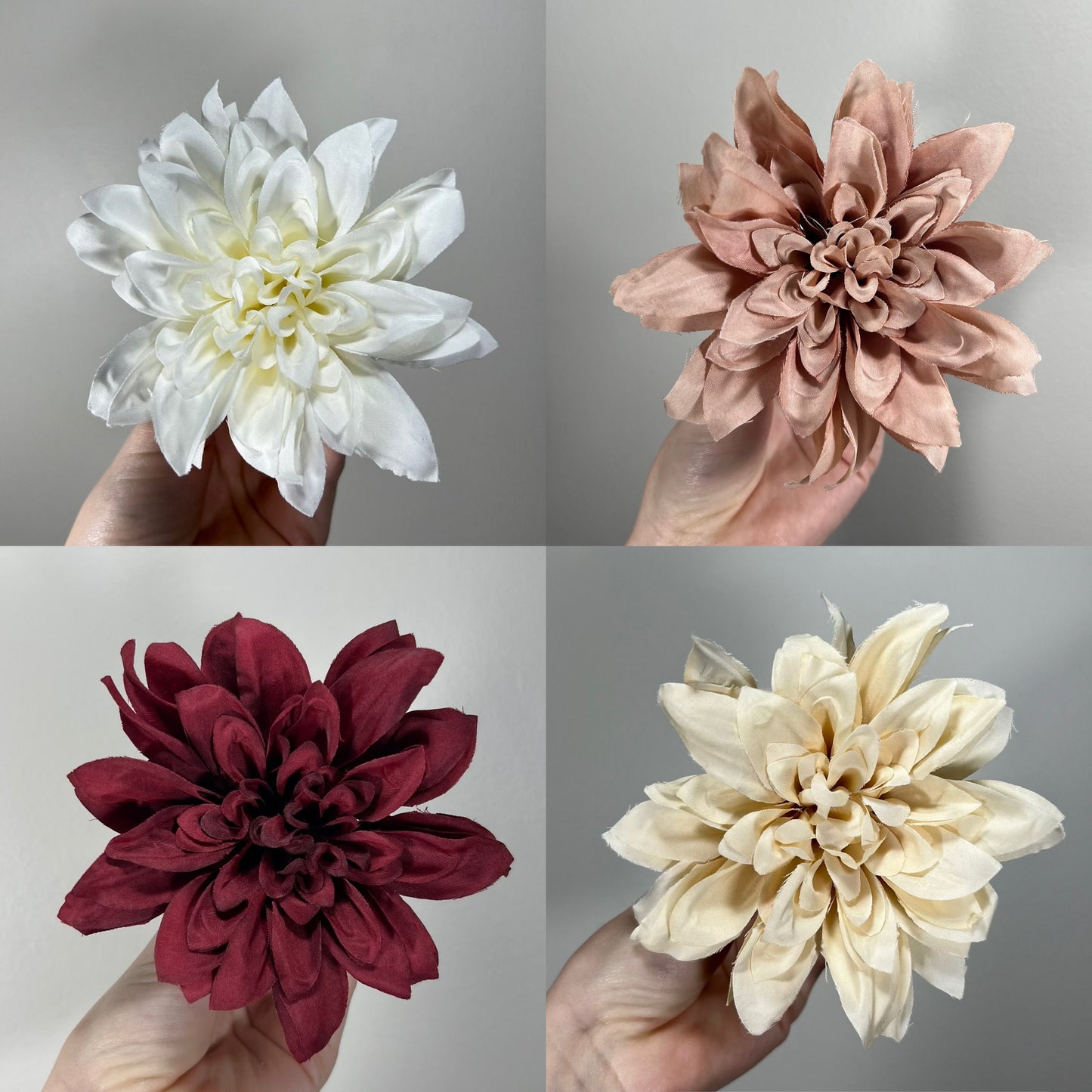 Artificial Flowers Dahlia Head Ivory High Quality Gerbera Wedding White Fake Burgundy Silk Dusty Rose Accessories Home Decor DIY