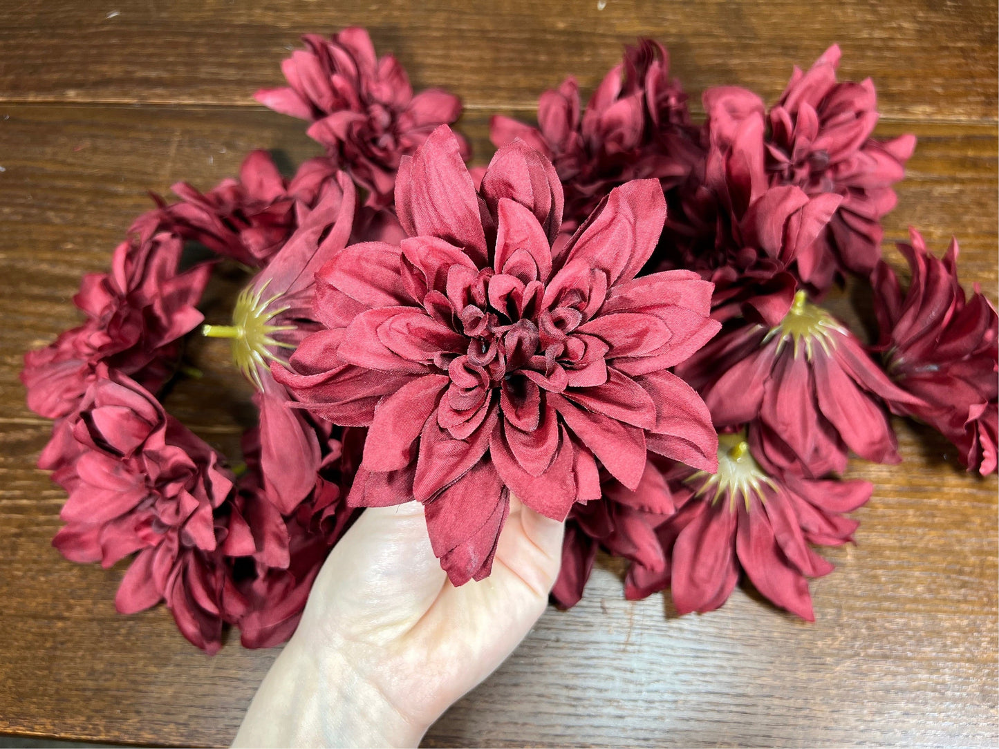 Artificial Flowers Dahlia Head Ivory High Quality Gerbera Wedding White Fake Burgundy Silk Dusty Rose Accessories Home Decor DIY