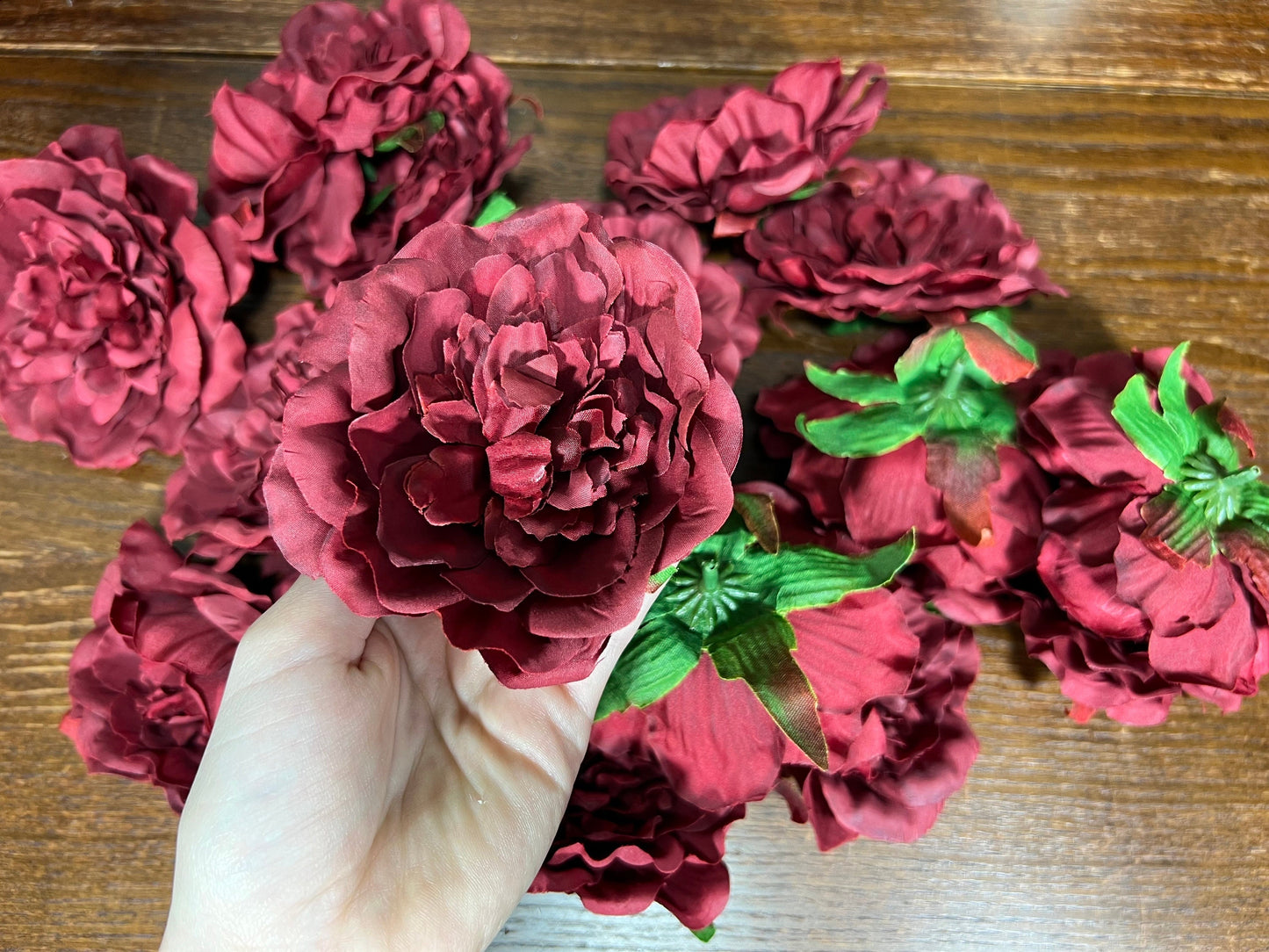 Ivory Artificial Flowers Head Peony Burgundy High Quality Wedding Fake Champagne Silk Bridal Clearance Accessories Home Decor