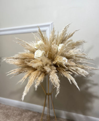 Wedding Pampas Grass Centerpiece Boho Pampas Grass Centerpiece Table Flower Ball Barrel Decor Wiskey Stand  Artificial Flower