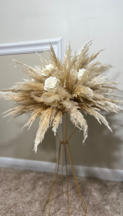 Wedding Pampas Grass Centerpiece Boho Pampas Grass Centerpiece Table Flower Ball Barrel Decor Wiskey Stand Artificial Flower