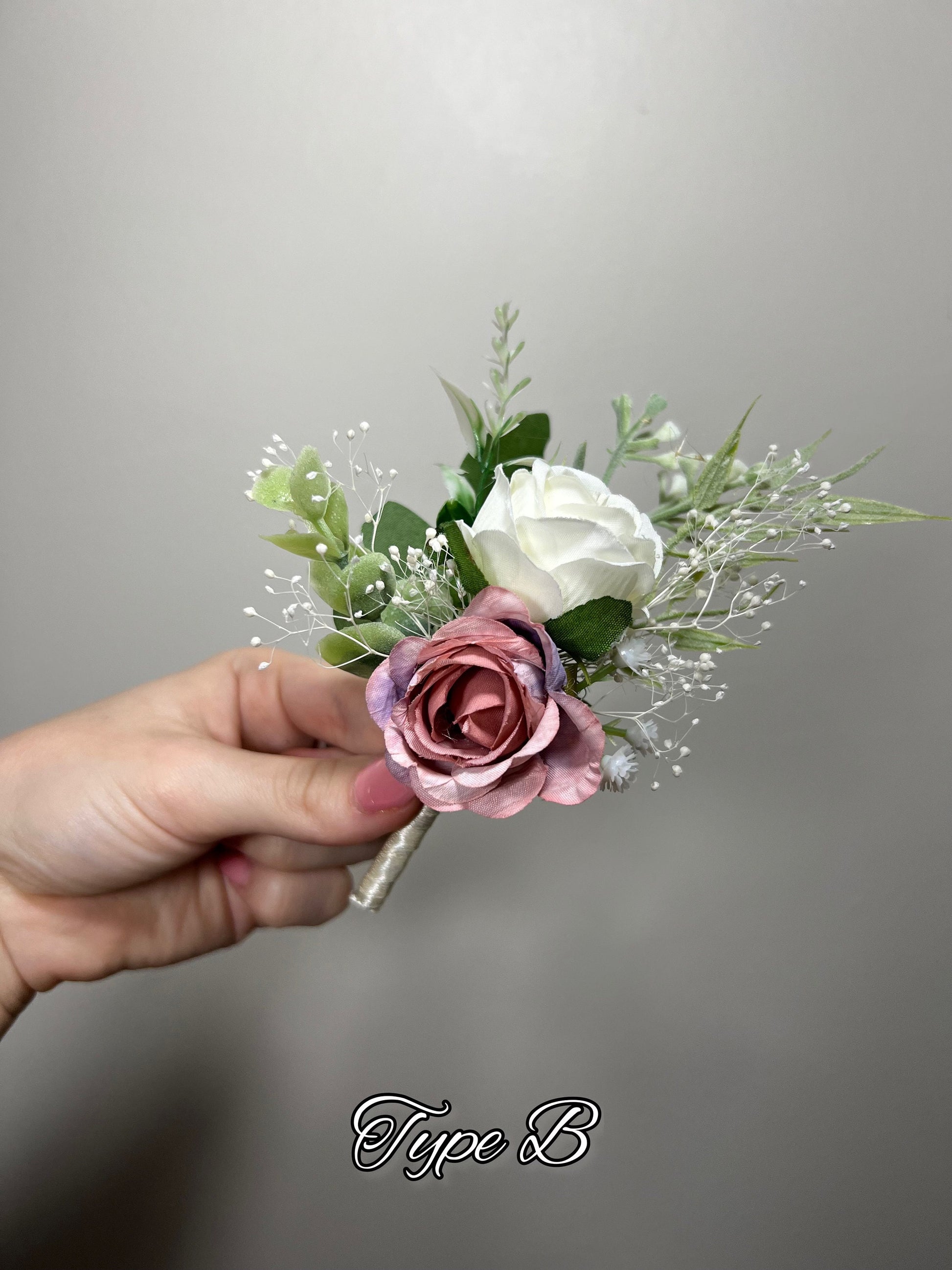 Wedding Boutonniere White Boho Wedding Groom Boutonniere Groomsmen Ivory Dusty Rose Men Boutonnière Artificial Flower Pampas Grass