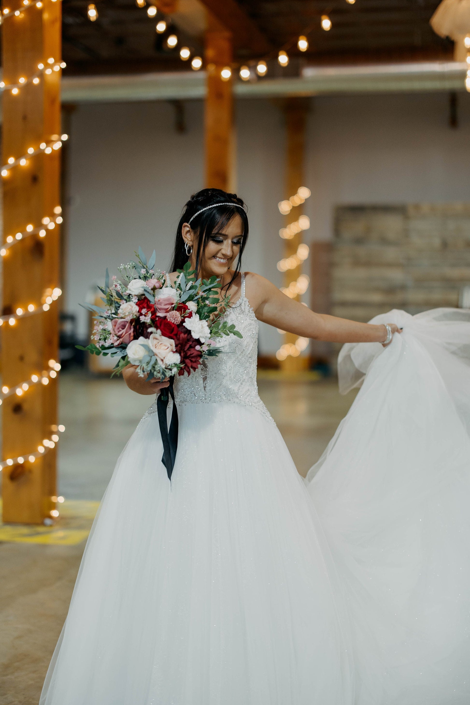 Wedding Bouquet Burgundy Bridal Wedding Rustic Bouquet Dusty Rose Bridesmaids Decor Eucalyptus Handmade Pink Wild Flower Artificial Flower