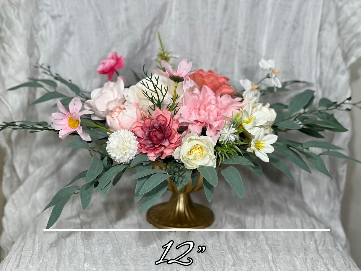 Wedding Pink Bouquet Wild Flower Bridal Dusty Rose Bouquet Bridesmaids White Orange Eucalyptus Fuchsia Spring Peony Artificial Flower