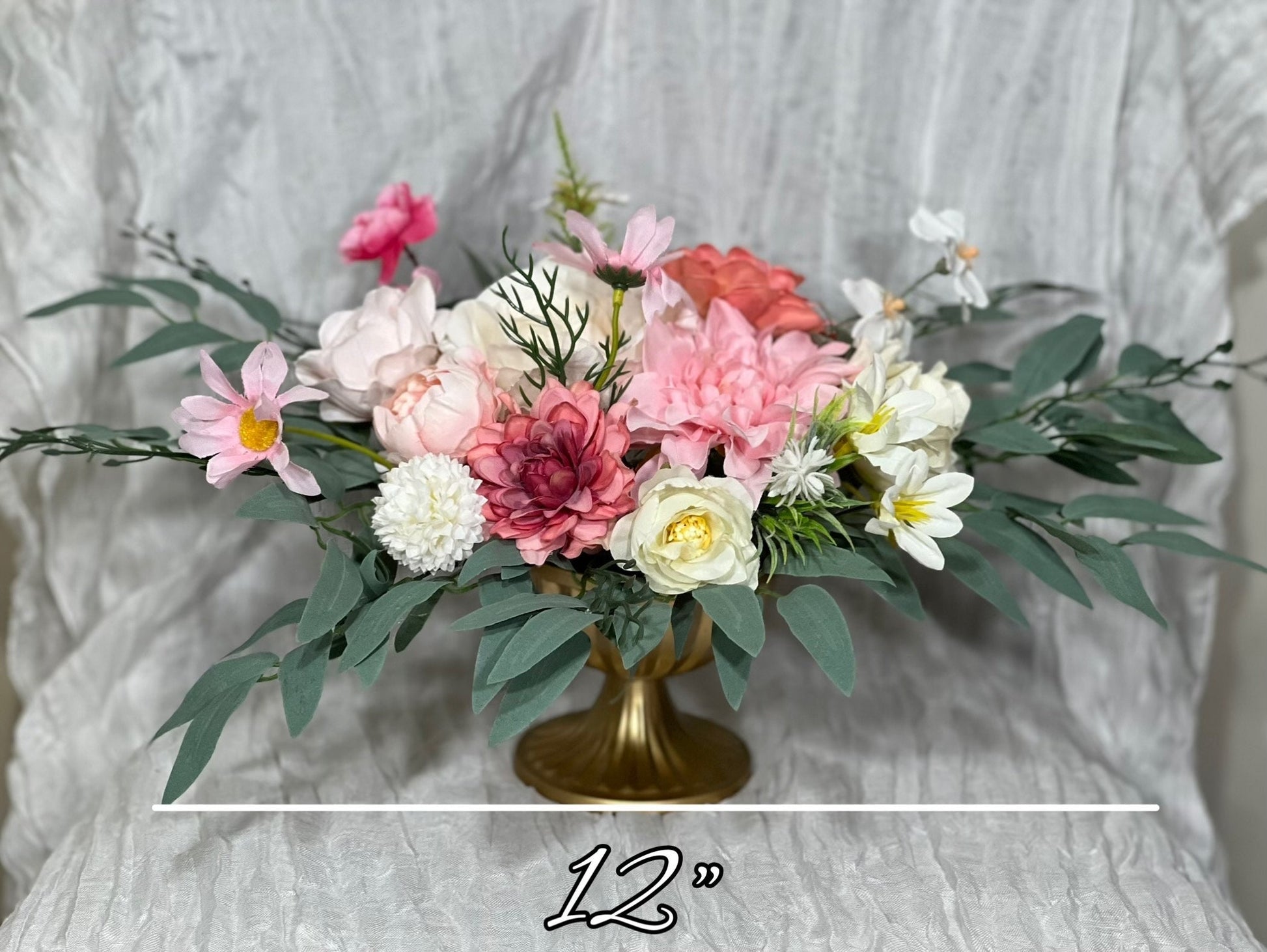 Wedding Pink Bouquet Wild Flower Bridal Dusty Rose Bouquet Bridesmaids White Orange Eucalyptus Fuchsia Spring Peony Artificial Flower