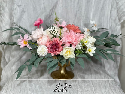 Wedding Pink Bouquet Wild Flower Bridal Dusty Rose Bouquet Bridesmaids White Orange Eucalyptus Fuchsia Spring Peony Artificial Flower