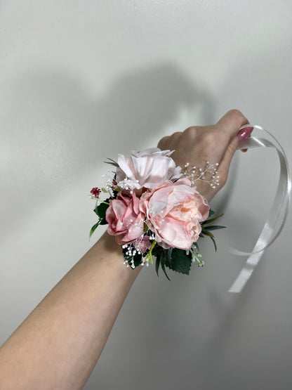 Wedding Pink Bouquet Wild Flower Bridal Dusty Rose Bouquet Bridesmaids White Orange Eucalyptus Fuchsia Spring Peony Artificial Flower