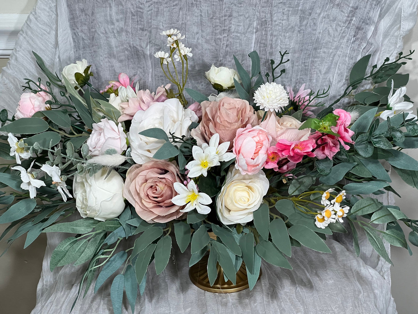 Wedding Centerpiece Dusty Rose Boho Table Decor Pink White Centerpiece Pink Wedding Table Centerpiece Vase Dusty Rose Artificial Flower