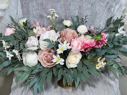 Wedding Centerpiece Dusty Rose Boho Table Decor Pink White Centerpiece Pink Wedding Table Centerpiece Vase Dusty Rose Artificial Flower