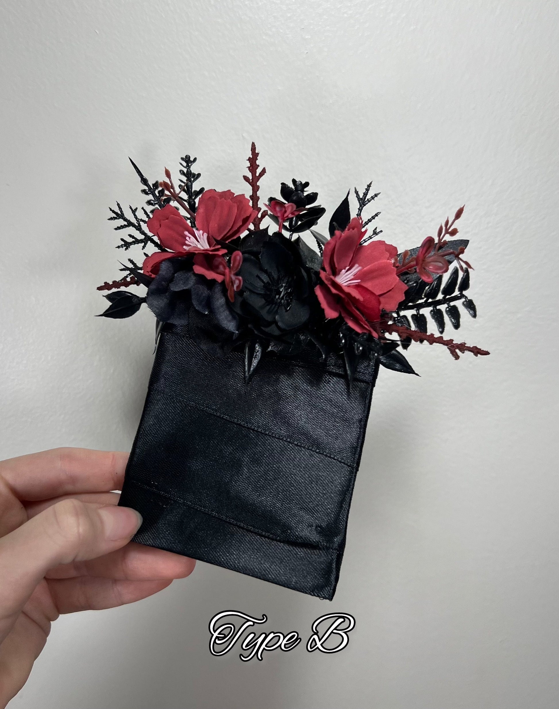 Black Pocket Boutonniere Wedding Groom Boutonnière Square Burgundy Groomsmen Halloween Dusty Rose Burgundy Black Gothic Artificial Flowers