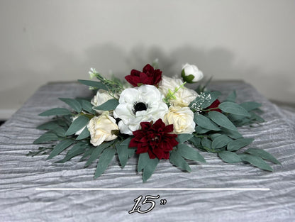 Wedding Bouquet Anemone Bridal Ivory Anemone White Bridesmaids Bouquet Burgundy Dahlia White Anemone Winter Christmas Artificial Flower