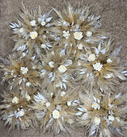 Wedding White Centerpiece Boho Pampas Grass Centerpiece Table Flower Ball Barrel Decor Wiskey Stand Ivory Artificial Flower Reddit