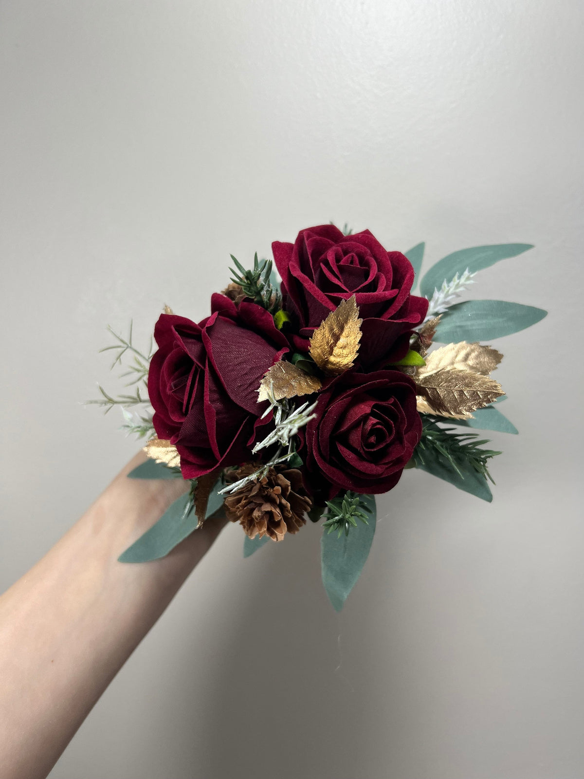 Wedding Cake Decor Christmas Burgundy Cake Topper Decoration Cake Arrangements Wedding Burgundy Cake Decor Gold Wedding Artificial Flowers
