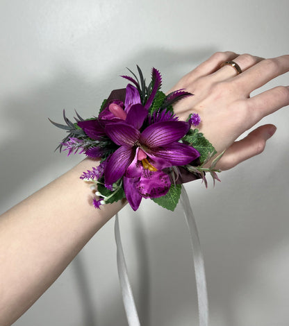 Purple Boutonniere Orchid Wedding Purple Boutonnière Groom Corsage Mom Tropical Beach Corsage Groomsmen Purple Boutonnière Beach Artificial