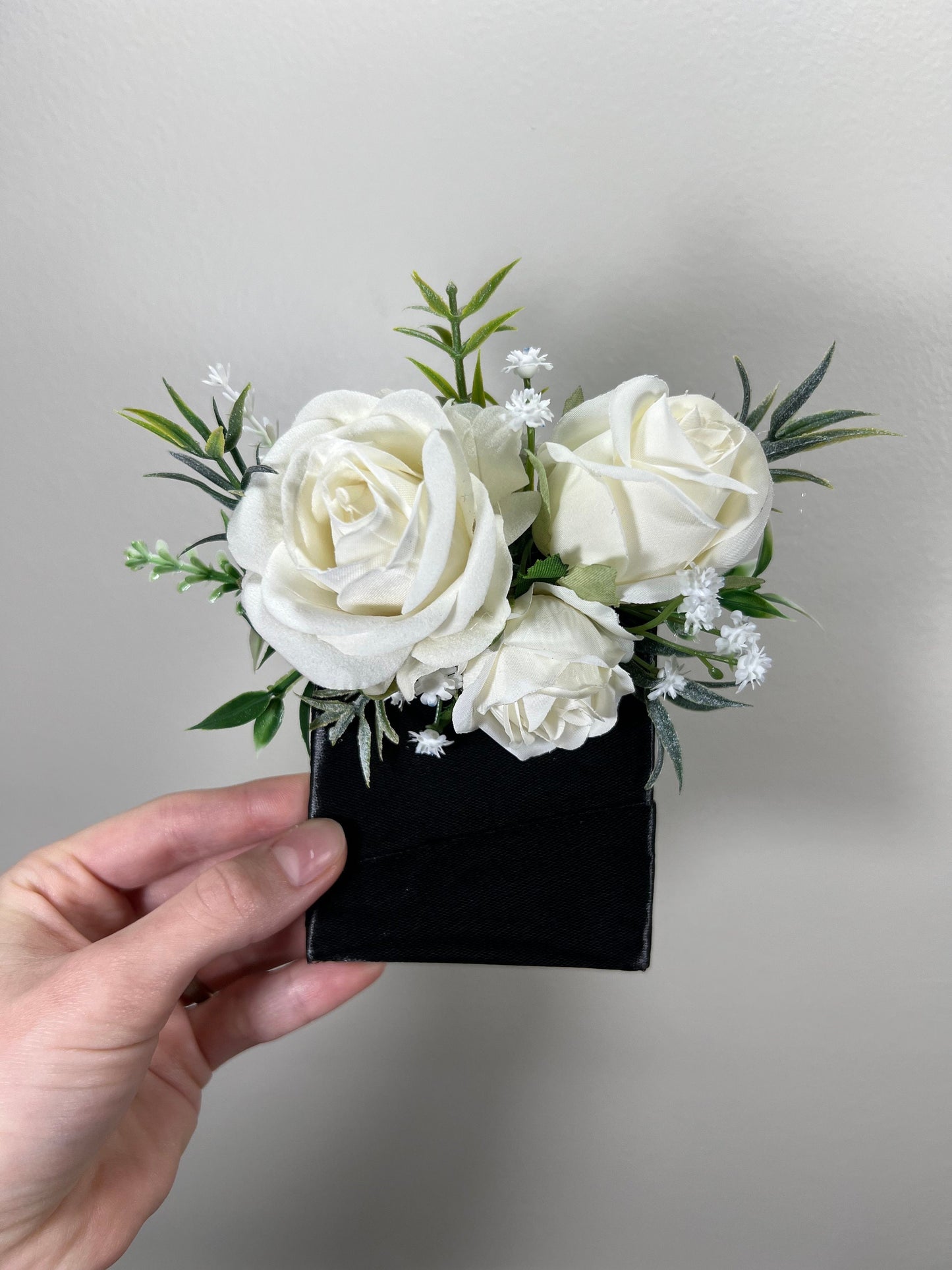 Wedding Pocket Boutonniere White Groom Boutonnière Ivory Square Groomsmen Pocket Boutonniere Pearl Wedding Ivory Rustic Artificial Flowers