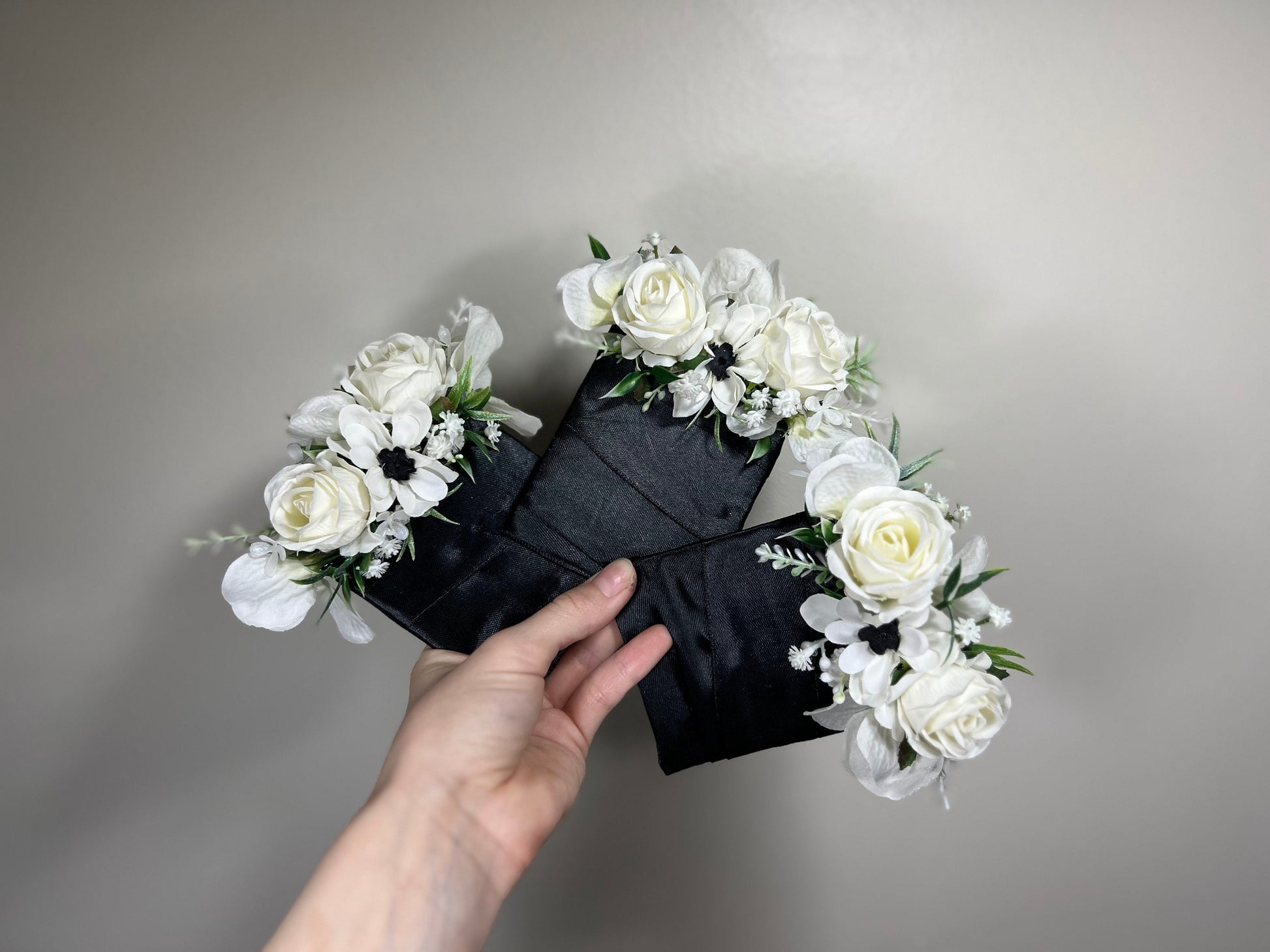 White Pocket Square Boutonniere, Artificial Wedding Flowers, Greenery Groom Pocket Boutonniere, Ivory Groomsmen Floral Accessory DUP Reddit