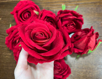 Red Artificial Flowers Head Rose Dark Red High Quality Wedding Fake Roses Silk Red Decorative Home Decor DIY Not Burgundy