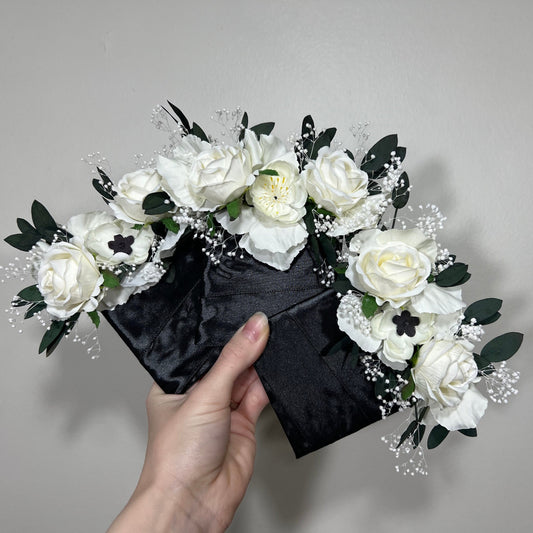 Wedding Pocket Boutonniere White Anemone Baby Breath Groom Boutonnière Square Groomsmen Wedding Ivory Rustic Eucalyptus Artificial Flowers