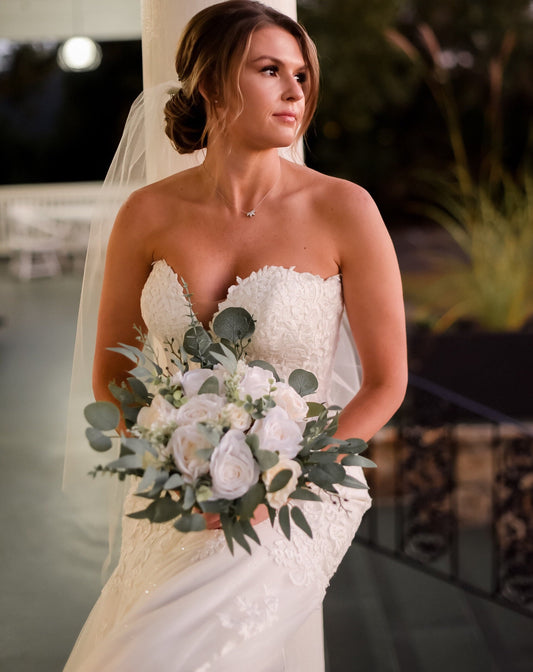 Wedding Bouquet White Bridal Ivory Bouquet Classic Sage Eucalyptus Greenery Bridesmaids White Bouquet White Artificial Flowers Reddit