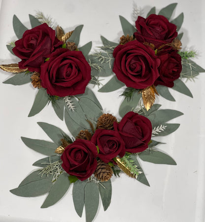 Wedding Cake Decor Christmas Burgundy Cake Topper Decoration Cake Arrangements Wedding Burgundy Cake Decor Gold Wedding Artificial Flowers