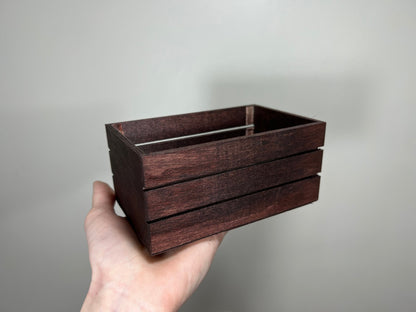 Small Wooden Crate Wedding Centerpiece container Vase Custom Stained Wood Box Wedding White Candle Holder Decoration Organizer Home Decor