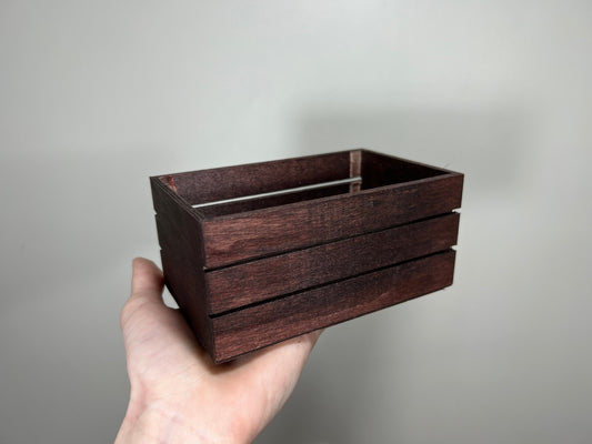 Small Wooden Crate Wedding Centerpiece container Vase Custom Stained Wood Box Wedding White Candle Holder Decoration Organizer Home Decor
