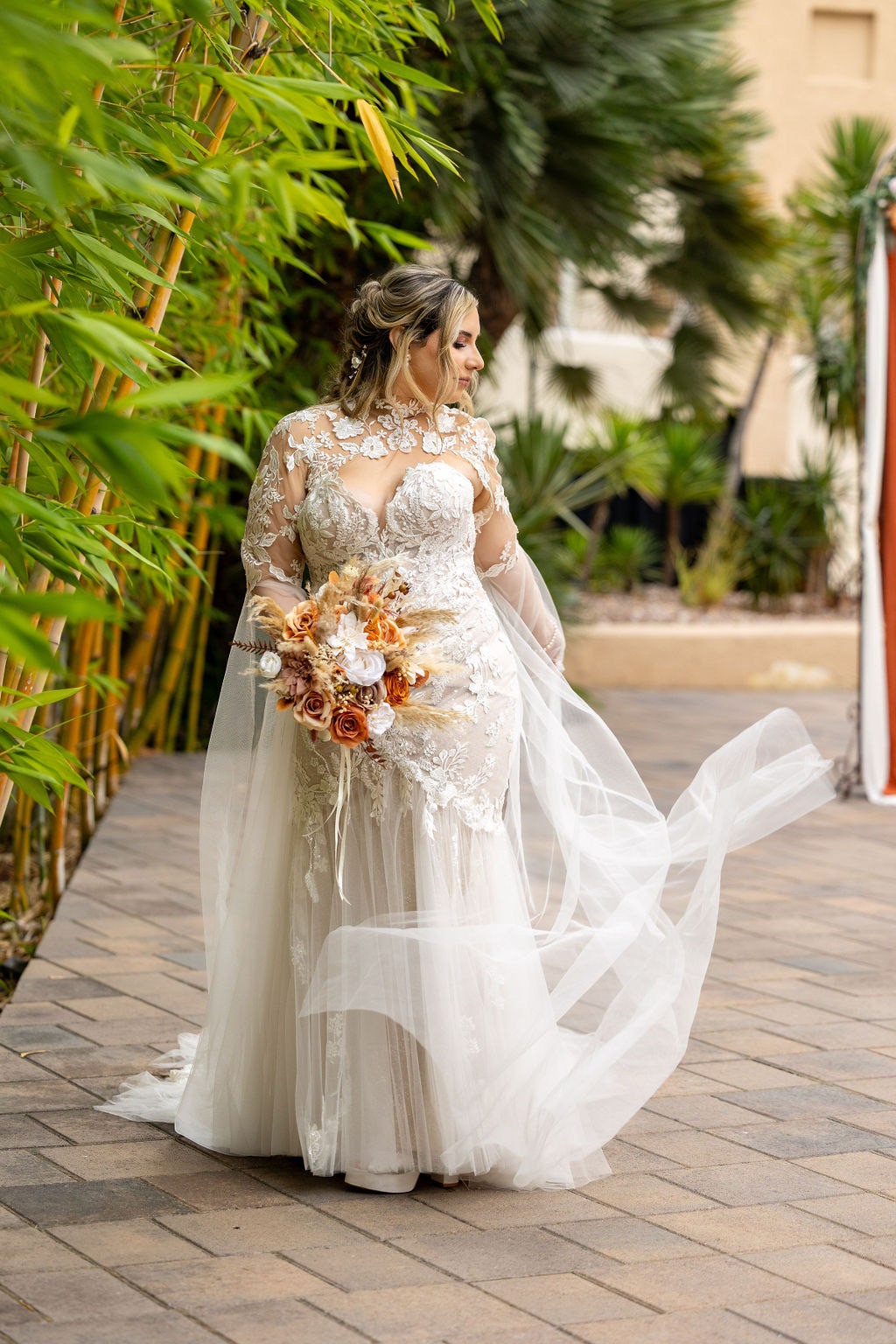 Wedding Bouquet Terracotta Boho Bridal Rust Wedding Burnt Orange Bridesmaids Decor Fall Handmade Artificial Flower Pampas Grass