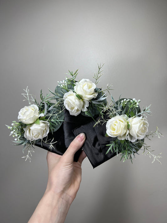 Wedding Pocket Boutonniere White Groom Boutonnière Square Groomsmen Wedding Ivory Rustic Decor Artificial Flowers White Boutonnière Pocket