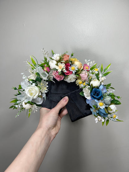Wedding Pocket Boutonniere White Groom Boutonnière Pink Square Groomsmen Pocket Boutonniere Dusty Rose Wild Flowers Artificial Multicolor