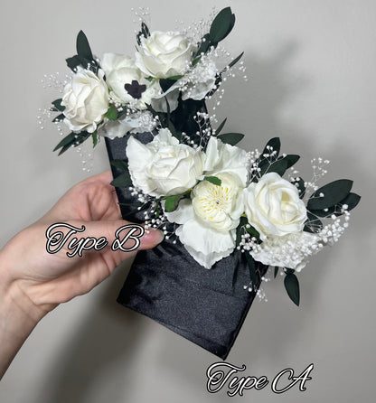 Wedding Pocket Boutonniere White Anemone Baby Breath Groom Boutonnière Square Groomsmen Wedding Ivory Rustic Eucalyptus Artificial Flowers