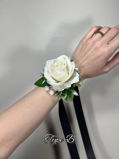 Wedding White Corsage Wrist Ivory Bridesmaids Corsage Ivory Mom Corsage Accessories White Rose Classic Corsage Sage Small Corsage