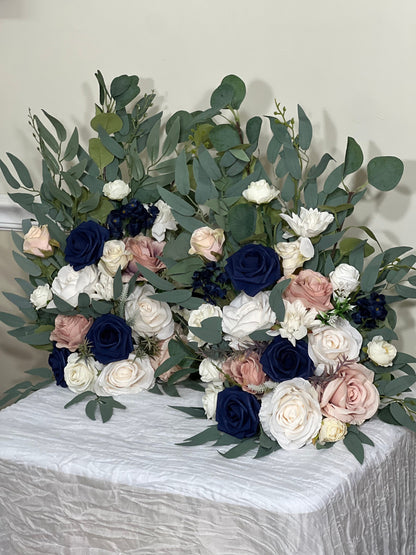 Set of 2 Wedding Aisle Marker Flower Floor Arrangement Barrel Décor Pink White Dusty Rose Navy Blue Ground Arch Reddit