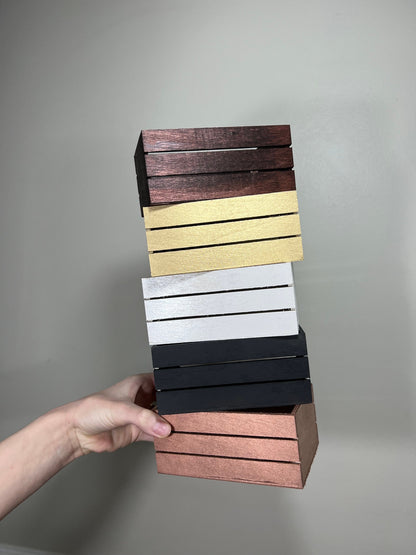 Small Wooden Crate Wedding Centerpiece container Vase Custom Stained Wood Box Wedding White Candle Holder Decoration Organizer Home Decor