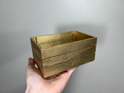 Small Wooden Crate Wedding Centerpiece container Vase Custom Stained Wood Box Wedding White Candle Holder Decoration Organizer Home Decor