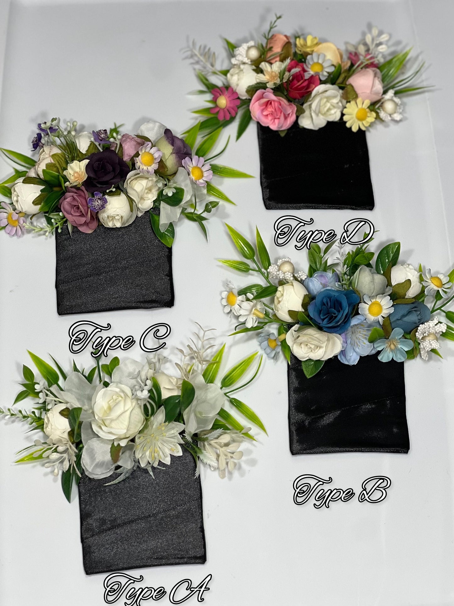 Wedding Pocket Boutonniere White Groom Boutonnière Pink Square Groomsmen Pocket Boutonniere Dusty Rose Wild Flowers Artificial Multicolor