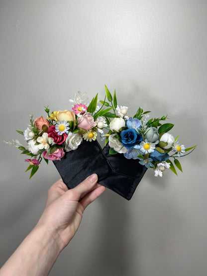 Wedding Pocket Boutonniere White Groom Boutonnière Purple Square Groomsmen Pocket Boutonniere Purple Rustic Decor Artificial Flowers Wild